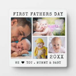 Moderne Happy First Vaderdag 4 Photo Collage Fotoplaat
