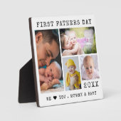 Moderne Happy First Vaderdag 4 Photo Collage Fotoplaat (Voorkant)