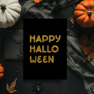 Moderne Happy Halloween Foliekaart Folie Feestdagenkaart