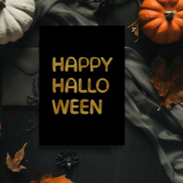 Moderne Happy Halloween Foliekaart Folie Feestdagenkaart