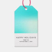 Moderne Happy Holiday Aqua Blue Cadeaulabel (Voorkant)