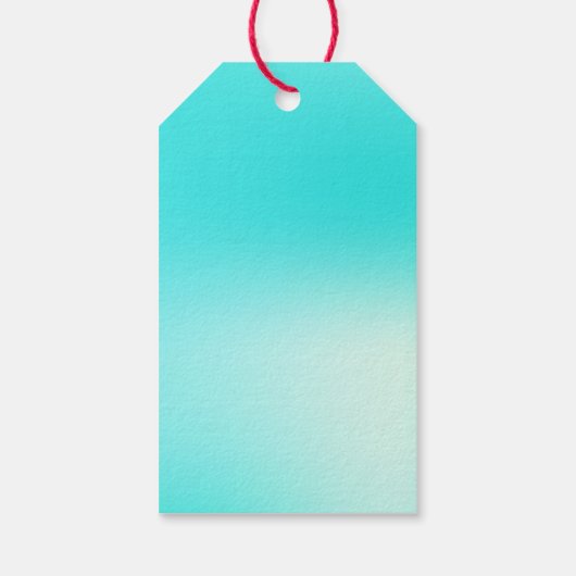 Moderne Happy Holiday Aqua Blue Cadeaulabel (Achterkant)