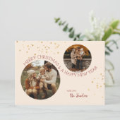 Moderne Happy Holiday-fotokaart Feestdagenkaart (Staand voorkant)