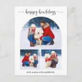 Moderne Happy Howholidays Kersthond Arch 3 Foto Feestdagenkaart (Voorkant)