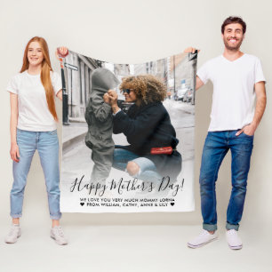 Moderne Happy Moederdag Custom Message Photo Fleece Deken