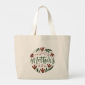 Moderne Happy Moederdag Grote Canvas tas (Achterkant)