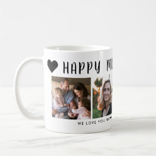 Moderne Happy Moederdag Mom Hart Fotogrid Koffiemok