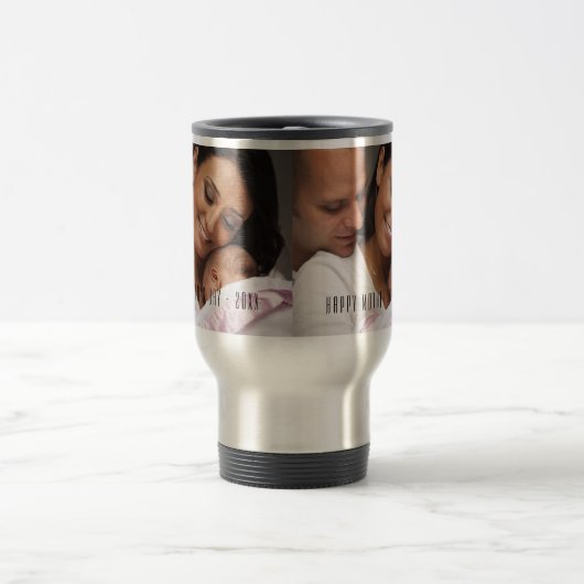 Moderne Happy Moederdag Photo Travel Mug Reisbeker (Center)