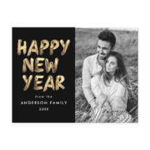 Moderne Happy New Year Black en Gold 2 foto