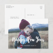 Moderne Happy New Year Holiday foto Briefkaart (Voorkant / Achterkant)