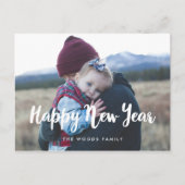 Moderne Happy New Year Holiday foto Briefkaart (Voorkant)