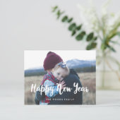 Moderne Happy New Year Holiday foto Briefkaart (Staand voorkant)