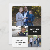 Moderne Happy Nieuwjaar 3 Foto Collage Feestdagenkaart (Voorkant)