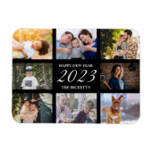Moderne Happy Nieuwjaar 8 Foto Collage Magneet (Horizontaal)