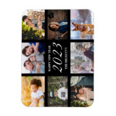 Moderne Happy Nieuwjaar 8 Foto Collage Magneet (Verticaal)