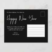 Moderne, Happy Nieuwjaar Eenvoudige scriptfoto Feestdagenkaart (Achterkant)