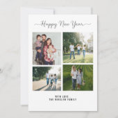 Moderne Happy Nieuwjaar Foto Collage Kaart | Elega (Voorkant)