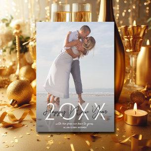 Moderne Happy Nieuwjaarsfoto Feestdagenkaart