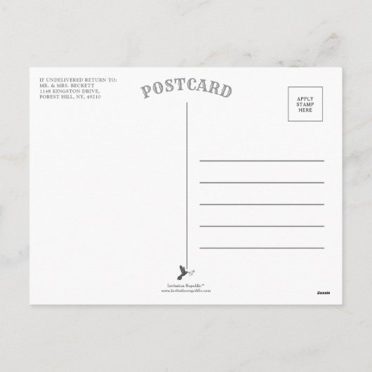 Moderne Happy Nieuwjaarsfoto Feestdagenkaart (Achterkant)