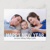 Moderne Happy Nieuwjaarsfoto Feestdagenkaart (Voorkant)
