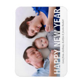 Moderne Happy Nieuwjaarsfoto Magneet (Verticaal)