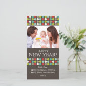 Moderne Happy Nieuwjaarsfotokaarten Feestdagenkaart (Staand voorkant)