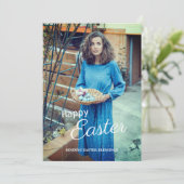 Moderne Happy Paast Photo Holiday Card Bedankkaart (Staand voorkant)