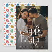 Moderne Happy Paast Photo Holiday Card Feestdagenkaart (Voorkant / Achterkant)