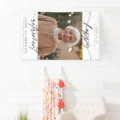 Moderne Happy Retirement Script Foto Spandoek (Insitu)