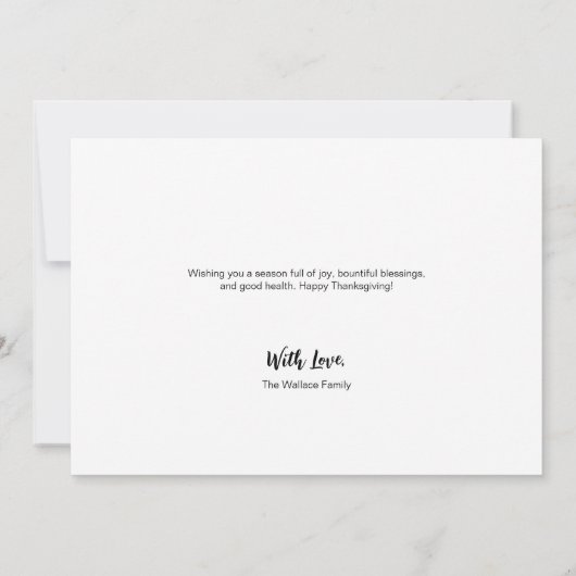 Moderne Happy Thanksgiving aangepaste foto val bla Kaart (Achterkant)