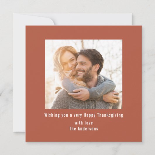 Moderne Happy Thanksgiving Brush Script Foto Kaart (Achterkant)