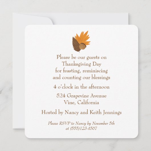 Moderne Happy Thanksgiving-dineruitnodiging Kaart (Achterkant)