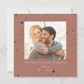 Moderne Happy Thanksgiving foto Herfst bladeren Kaart (Achterkant)