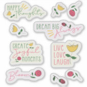 Moderne Happy Thoughts op maat gesneden vinyl Stic Sticker (Voorkant)