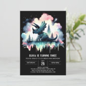 Moderne Happy Triceratops Verjaardag Kaart (Staand voorkant)