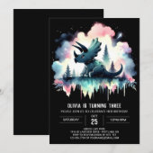 Moderne Happy Triceratops Verjaardag Kaart (Voorkant / Achterkant)