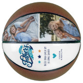 Moderne Happy Vaderdag 2 Foto Aandenken Basketbal (Voorkant)