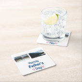 Moderne Happy Vaderdag Custom Photo Kartonnen Onderzetters (Insitu)