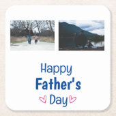 Moderne Happy Vaderdag Custom Photo Kartonnen Onderzetters (Voorkant)