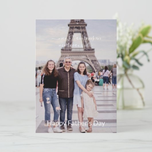 Moderne Happy Vaderdag-fotokaart Aankondiging (Staand voorkant)
