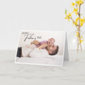 Moderne Happy Vaderdag Script-foto Kaart (Gele Bloem)