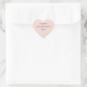 Moderne Happy Valentijnsdag Roze Grijs Hart Sticker (Tas)