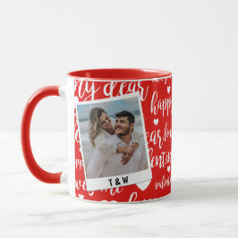 Moderne Happy Valentijnsdag Script Koppel Foto Mok