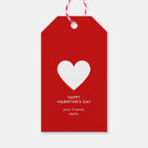 Moderne Happy Valentines Day Red White Heart Strip