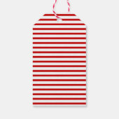 Moderne Happy Valentines Day Red White Heart Strip Cadeaulabel (Achterkant)