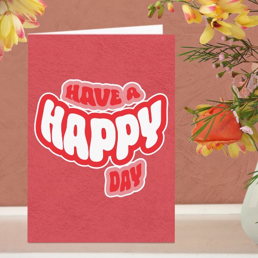 Moderne Happy (Verjaardags)dag tekst Vouwbare wens Kaart