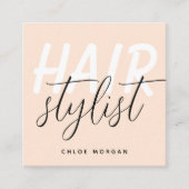 Moderne hardestylist script pach vierkante visitekaartje (Voorkant)