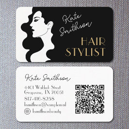 Moderne hare-lijst aangepaste QR-code en sociale m Visitekaartje