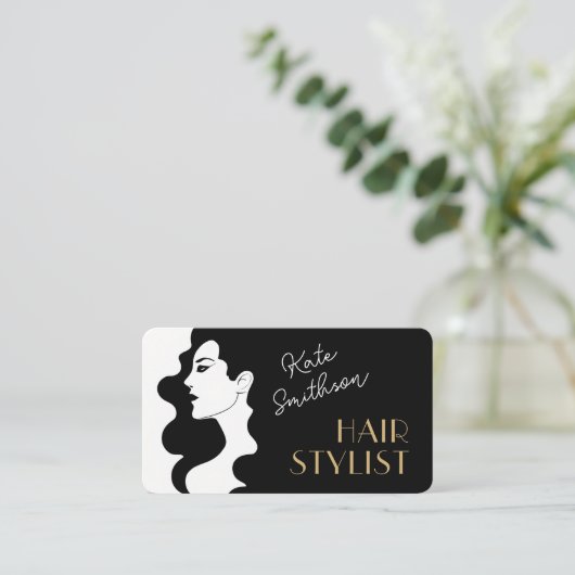 Moderne hare-lijst aangepaste QR-code en sociale m Visitekaartje (Staand voorkant)