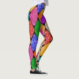 Moderne Harlekijn Patroon Glitterend Mardi Gras  Leggings